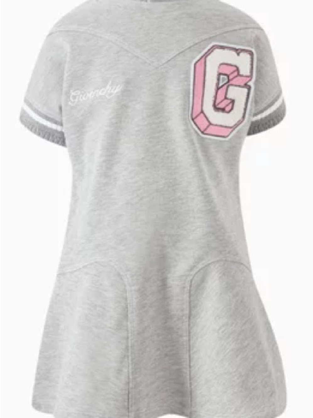 Givenchy Gray & Pink Short Sleeve Logo Dress